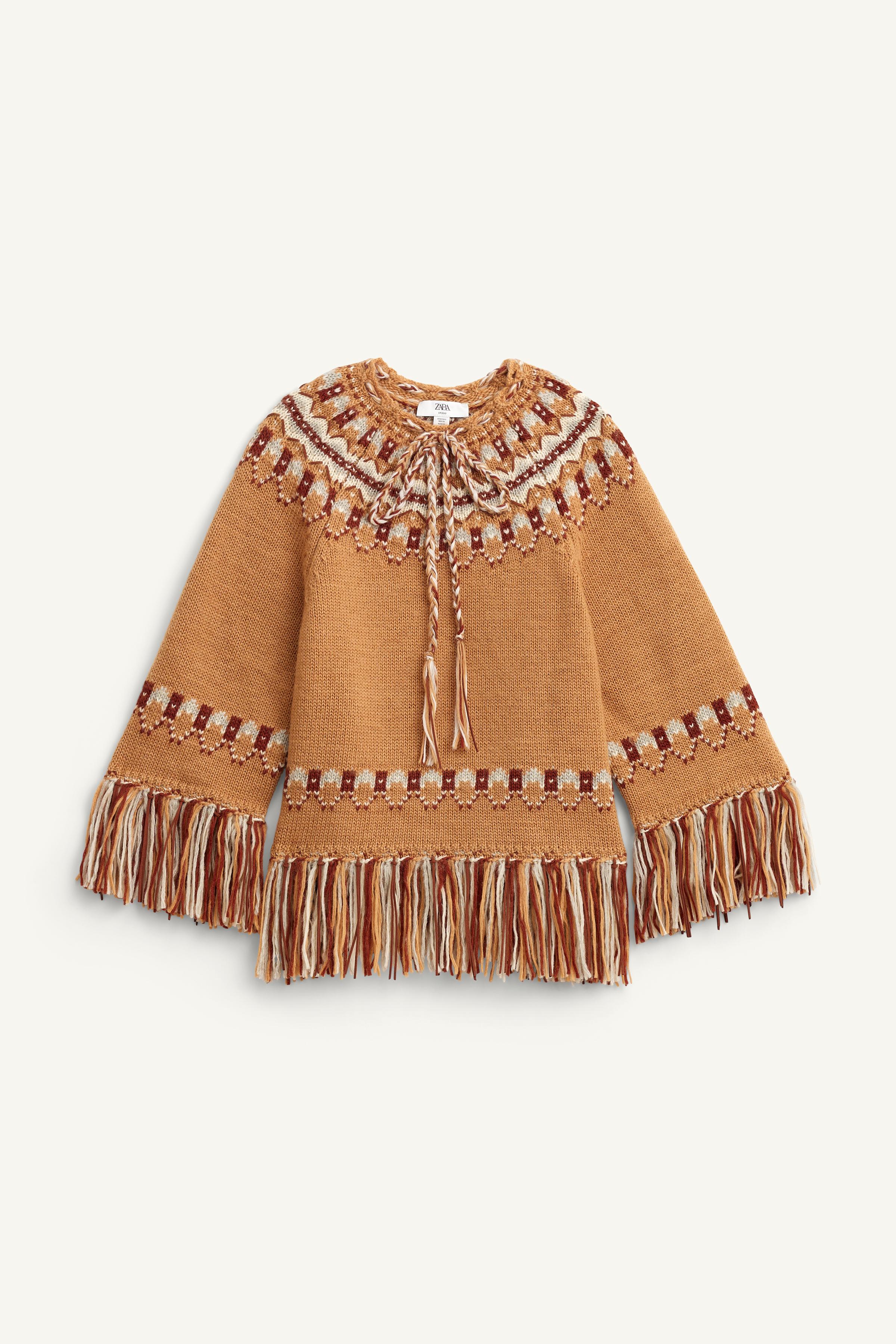 LIMITED EDITION 100% WOOL JACQUARD KNIT PONCHO